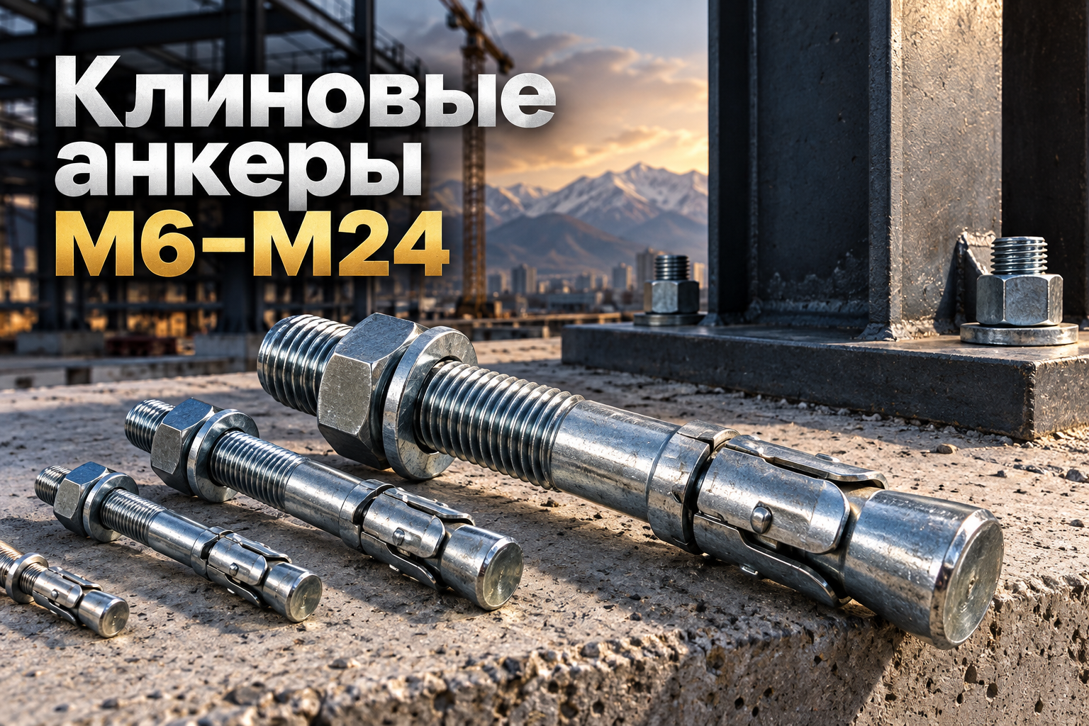 Клиновой анкер для бетона (М6–М24): подбор размеров, нагрузки, момент затяжки и монтаж в Казахстане