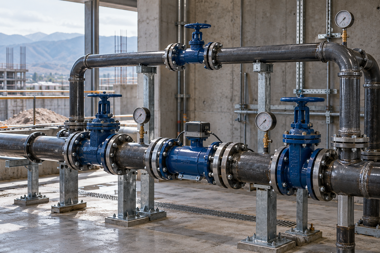 Водогазопроводные стальные трубы (ВГП) в водомерных узлах: подбор стенки, обводные линии и монтаж в Казахстане