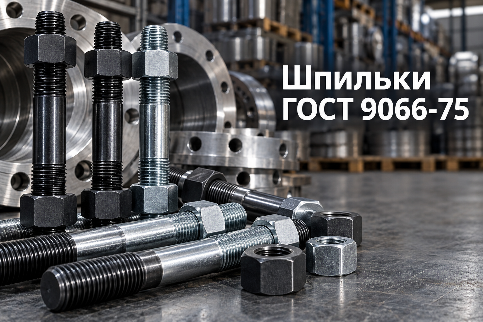 Шпильки фланцевые ГОСТ 9066-75: размеры, марки стали, расчет длины и монтаж трубопроводов в Казахстане