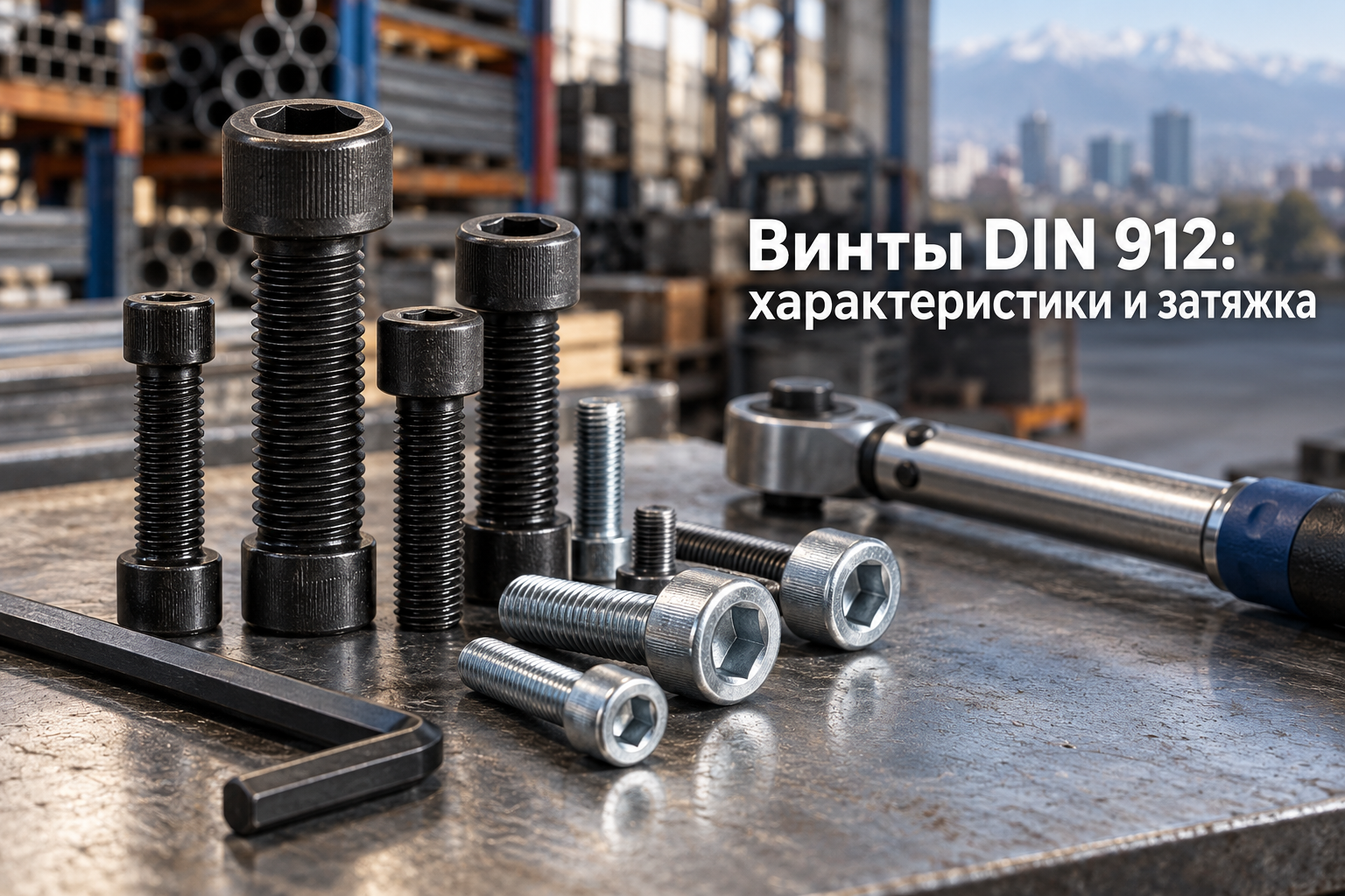 Винт с внутренним шестигранником DIN 912 (болт имбус): размеры М3–М30, классы прочности 8.8, 10.9, 12.9, таблица моментов затяжки и применение в РК