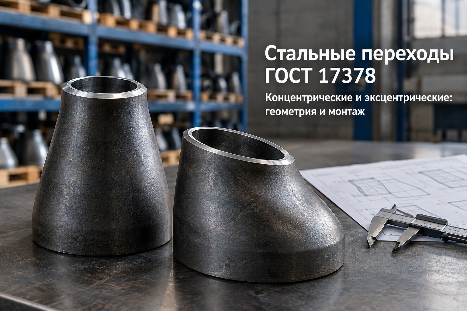 Переходы стальные ГОСТ 17378-2001 (Ду 20–530 мм): концентрические и эксцентрические, таблица веса, выбор и монтаж в Казахстане