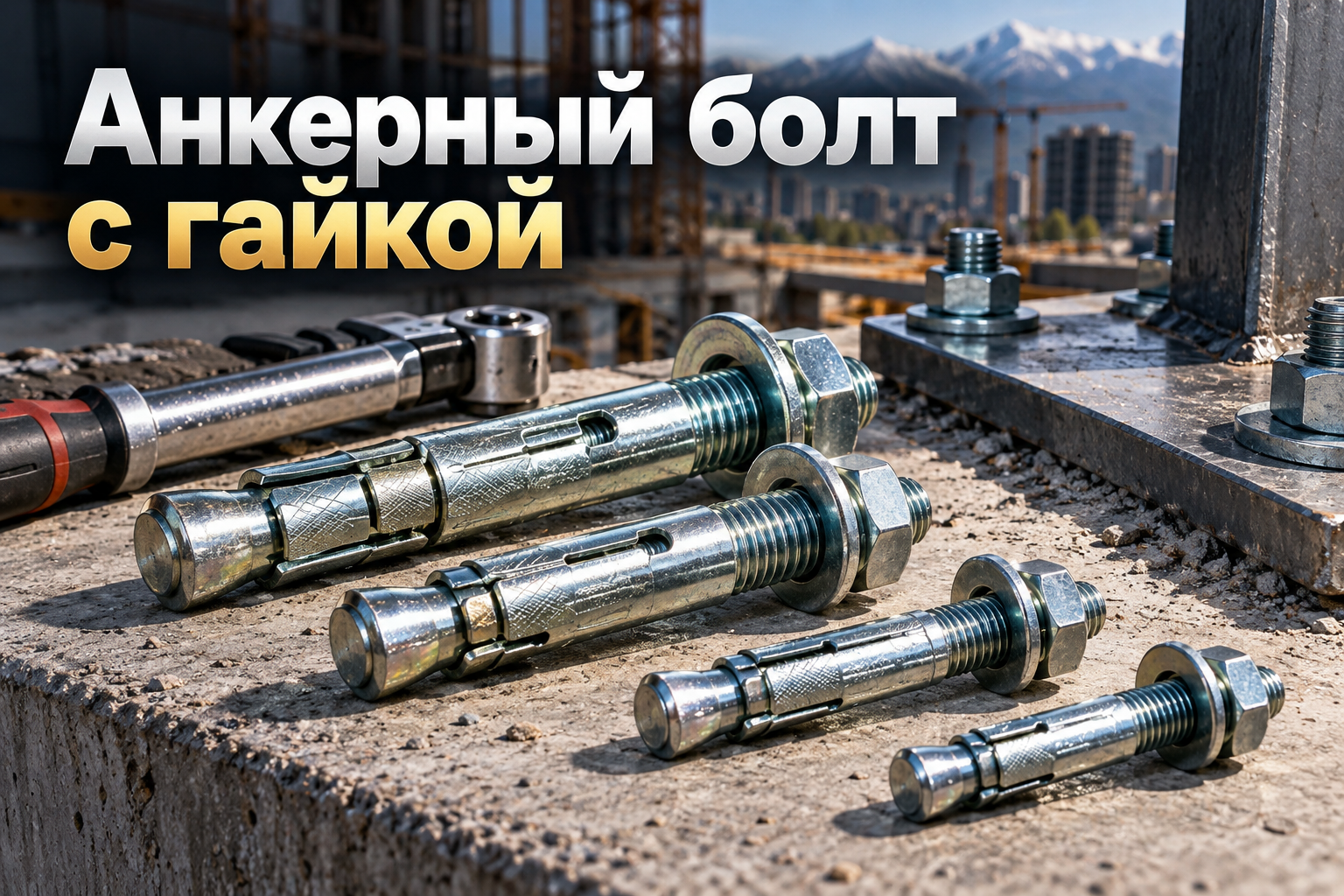 Анкерный болт с гайкой: размеры М6–М20, таблица нагрузок, подбор и правила монтажа в РК