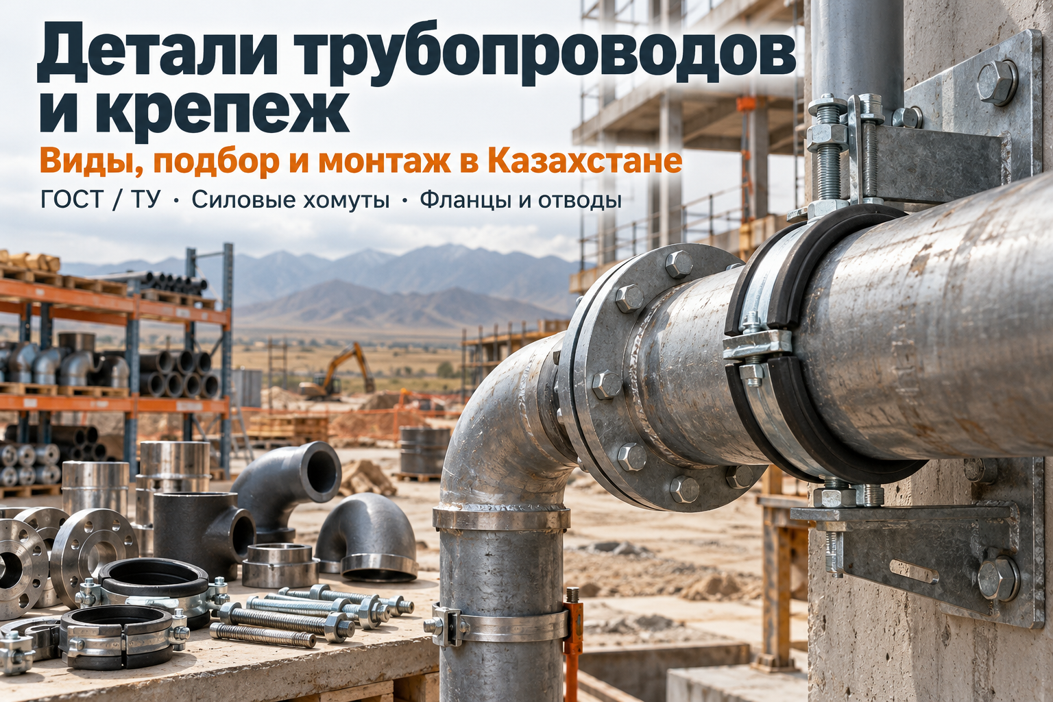 Детали трубопроводов, хомуты и крепеж: виды, подбор и правила монтажа в Казахстане