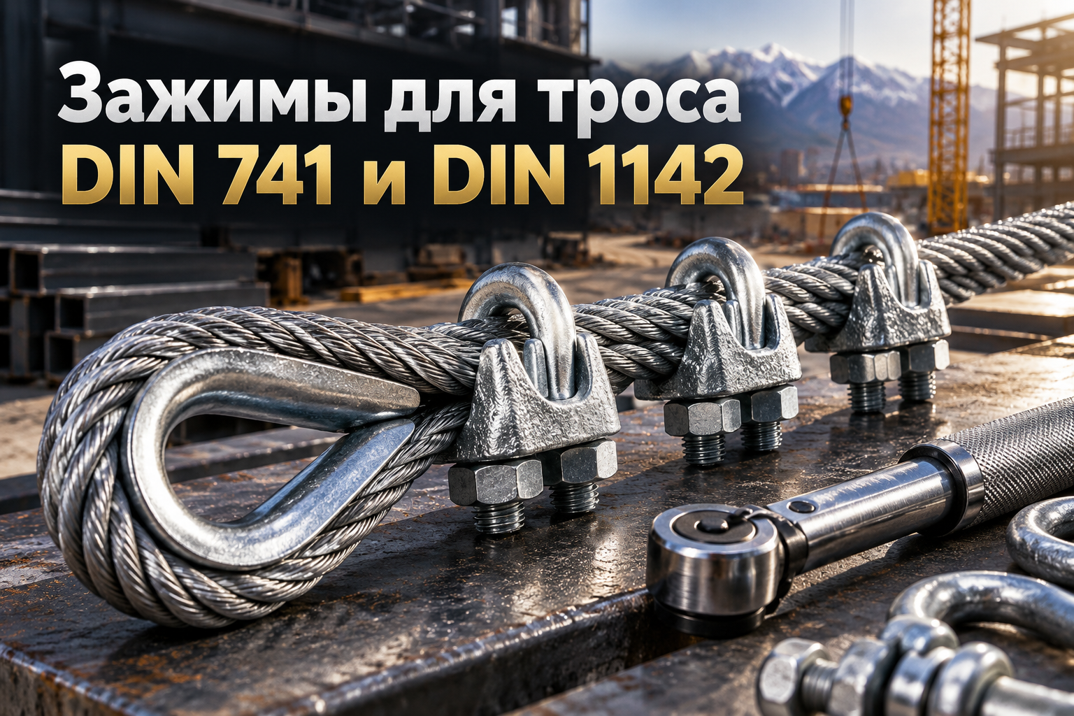 Зажим для стального троса DIN 741 и DIN 1142: размеры, таблица монтажа петли, расчет количества и затяжка в РК