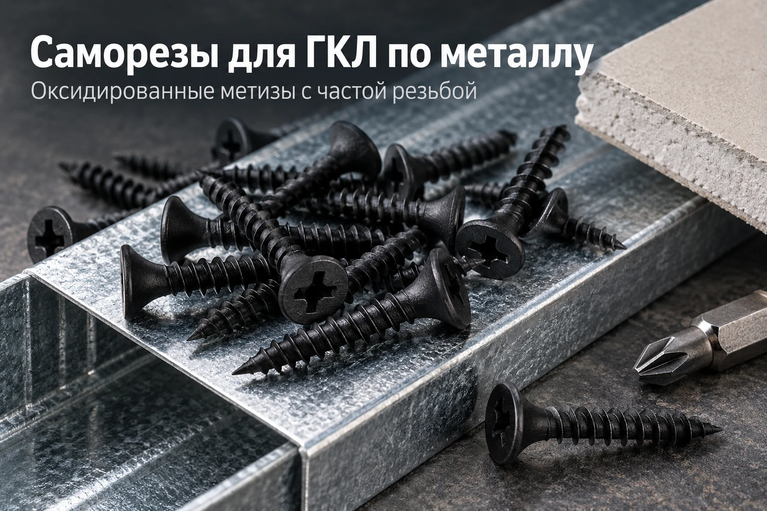 Саморезы для ГКЛ по металлу (оксидированные): размеры, таблица штук в 1 кг, шаг резьбы и правила монтажа в Казахстане