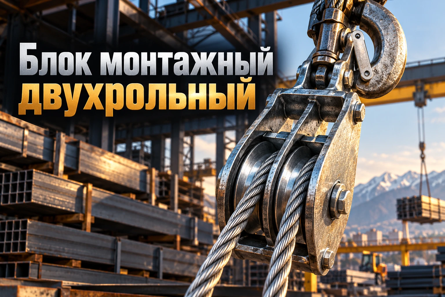 Блок монтажный двухрольный (двойной) для троса: характеристики, расчет полиспаста, грузоподъемность и монтаж в РК