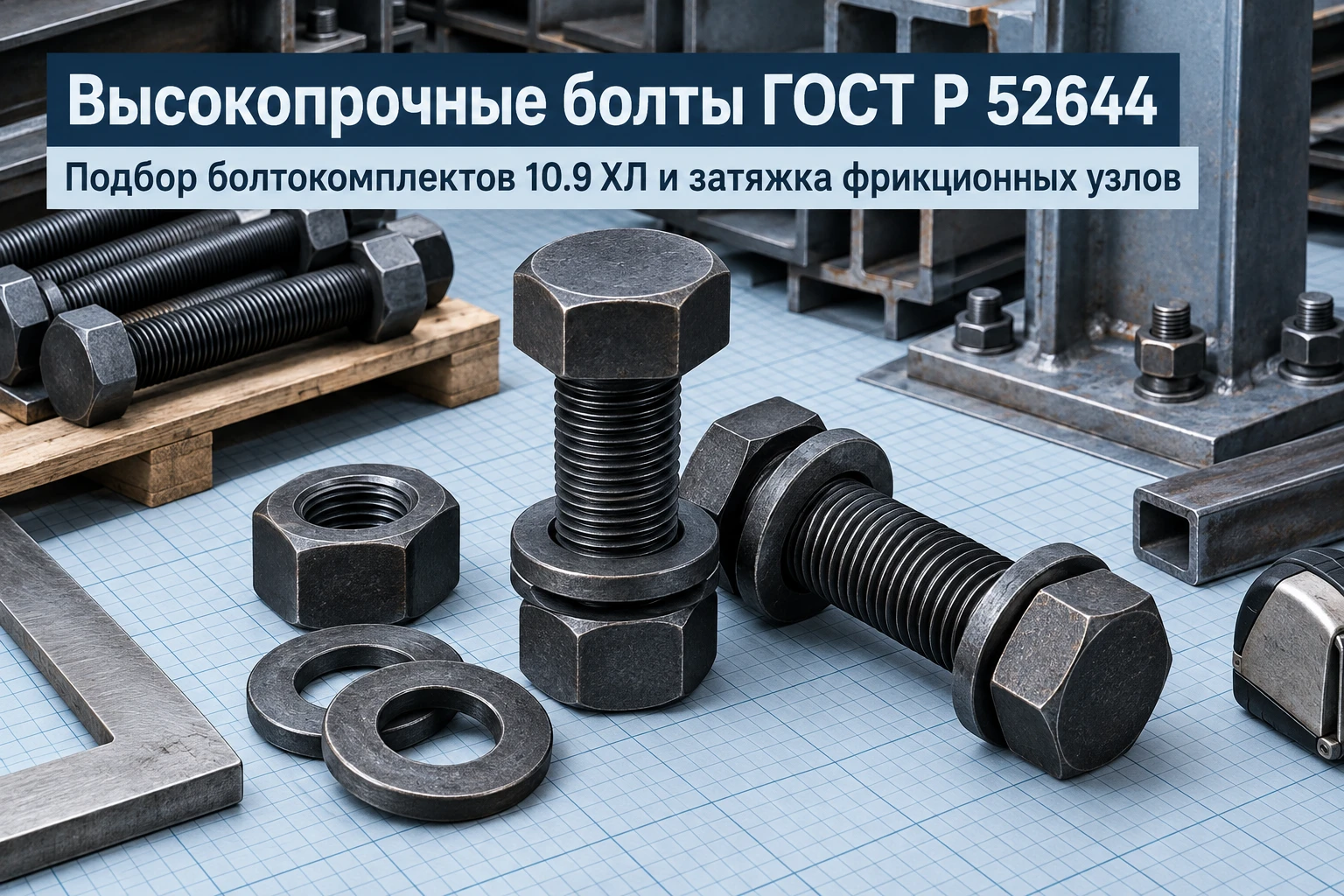 Высокопрочные болты ГОСТ Р 52644-2006 (ГОСТ 32484): подбор болтокомплектов 8.8 и 10.9 ХЛ, расчет момента затяжки и монтаж металлоконструкций в РК